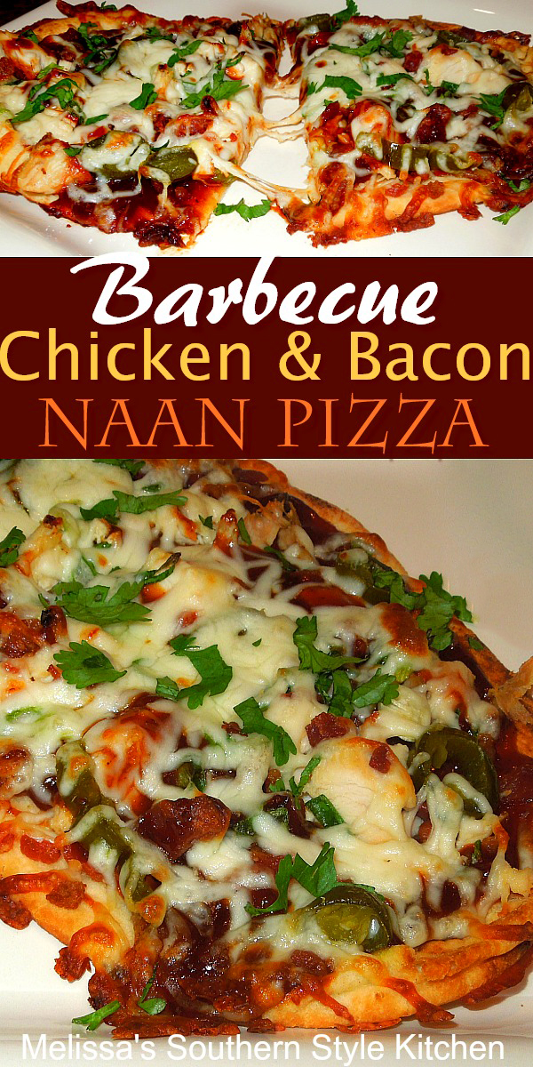 Barbecue Chicken and Bacon Naan Pizza Recipe
