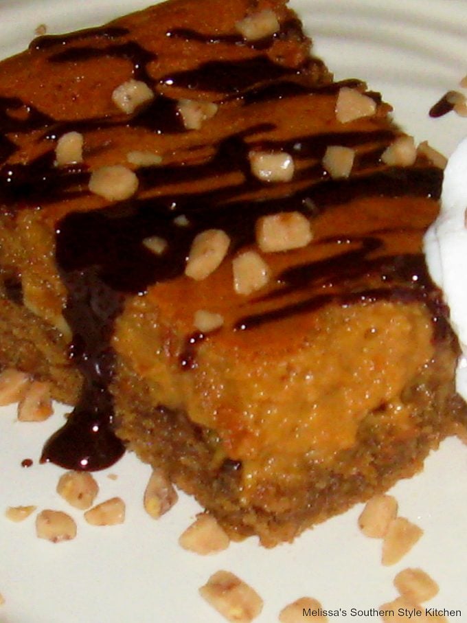 Caramel Chocolate Almond Gooey Butter Cake