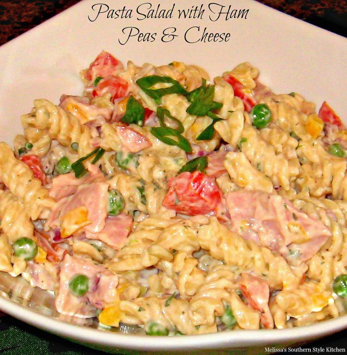 Pasta Salad with Ham, Peas And Muenster Cheese