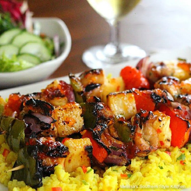 Sweet and Spicy Pineapple Chicken Kabobs
