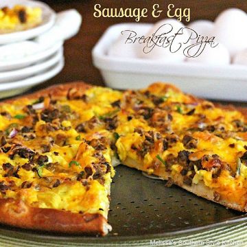 Breakfast Sausage and Egg Pizza