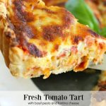 Fresh Tomato Tart with Basil Pesto and Fontina Cheese