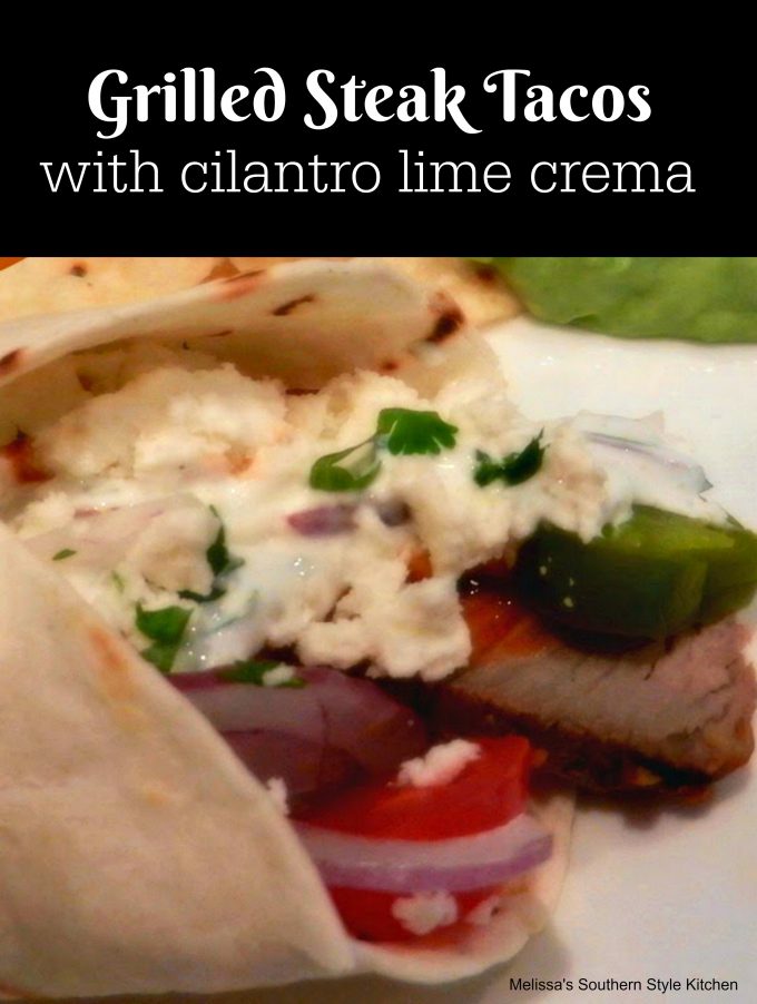 Grilled Steak Tacos With Cilantro Lime Crema