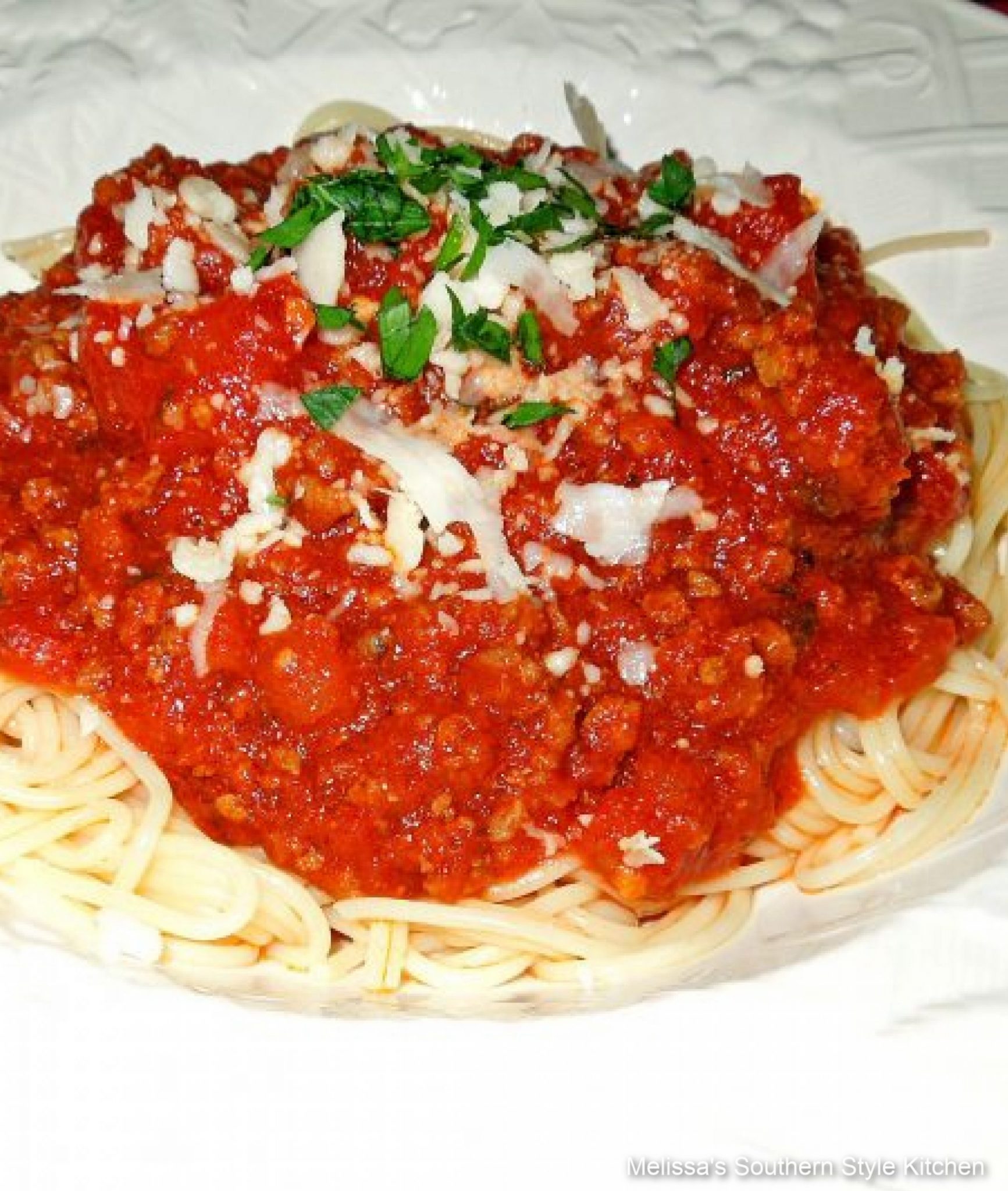 Slow Cooker Spaghetti Sauce with Parmesan cheese 