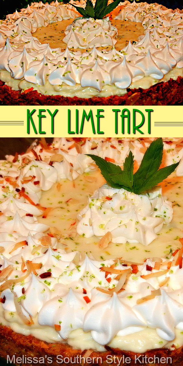 A delicious summer sweet ending for your next barbecue, picnic or potluck party #keylimetart #keylimes #keylimepie #tartrecipes #limes #desserts #picnicdesserts #dessertfoodrecipes #lime #southernfood #southernrecipes