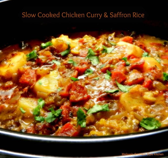 Slow Cooked Chicken Curry And Saffron Rice