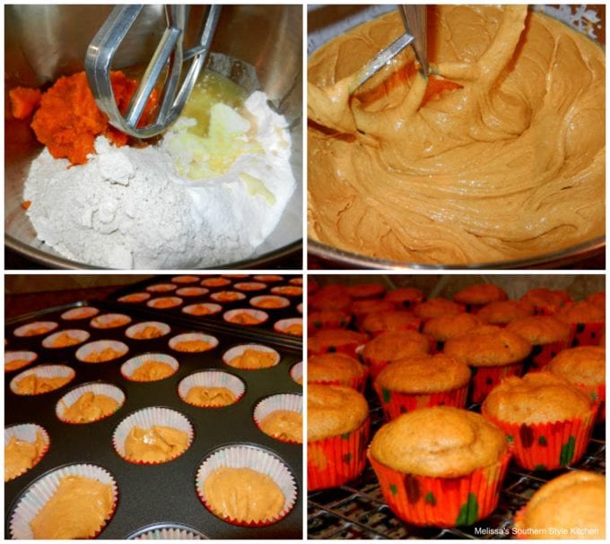 step-by-step images how to make mini pumpkin cupcakes