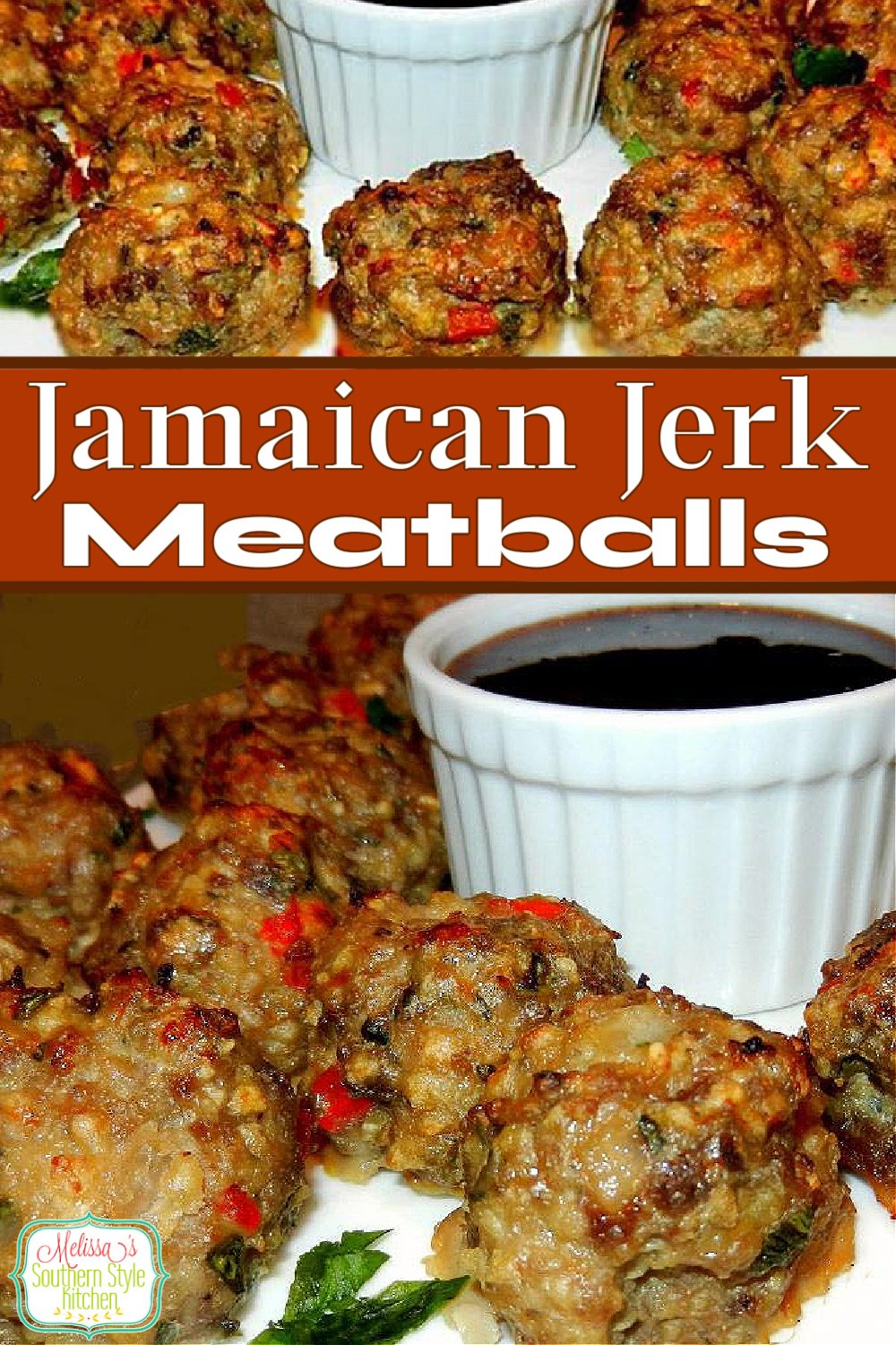 Enjoy these island inspired meatballs as an appetizer or an entree #jerkmeatballs #meatballs #meatballrecipes #jerkseasoning #pork #easygroundbeefrecipes #appetizers #dinner #dinnerideas #southernfood #southernrecipes via @melissasssk
