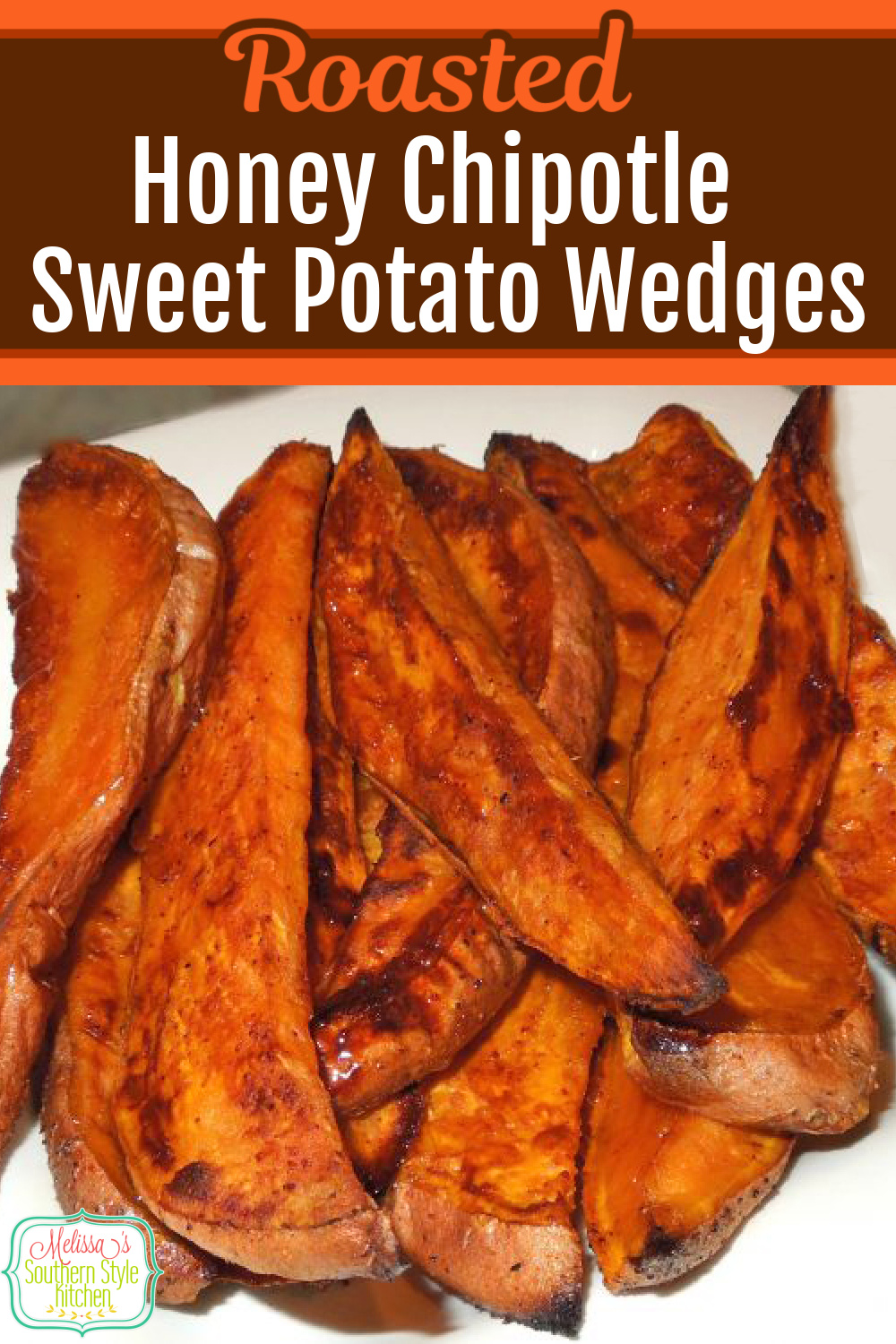 Up your side dish game with these Roasted Honey Chipotle Sweet Potato Wedges #sweetpotatoes #sweetpotatorecipes #sweetpotatofries #healthy #easyrecipes #sidedishrecipes #appetizers #southernrecipes #southernfood #honey #chipotlepeppers #melissassouthernstylekitchen via @melissasssk