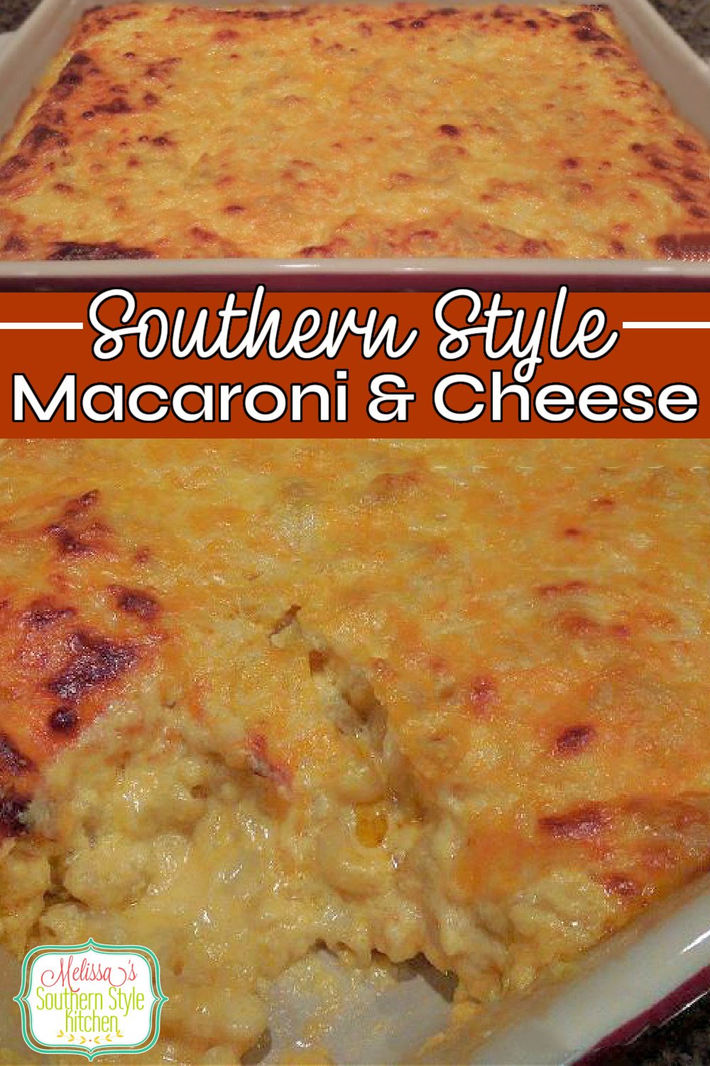 There's no wrong time of year to enjoy a heaping helping of this easy Southern Style Macaroni and Cheese #macaroniandcheese #cheddarcheese #macaroni #pasta #casseroles #macandcheese #holidaysidedishes #dinner #dinnerideas #southernfood #southernrecipes