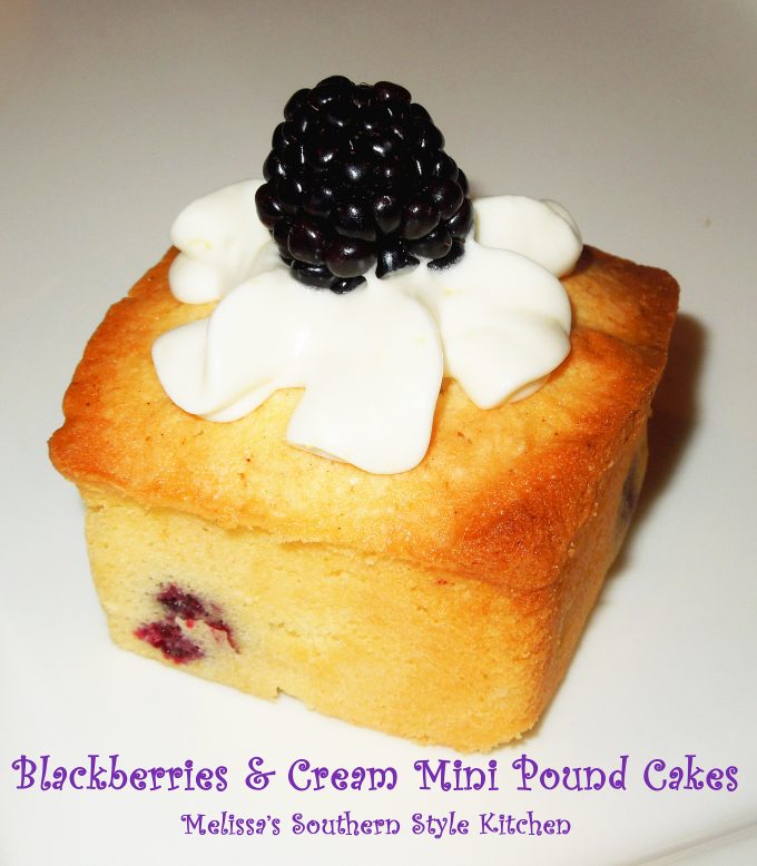 Blackberries and Cream Mini Pound Cakes