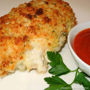 how to make Oven Fried Provolone Stuffed Chicken Breasts