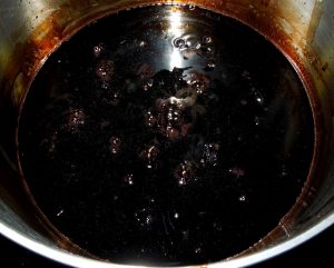 reduced balsamic glaze in a pot