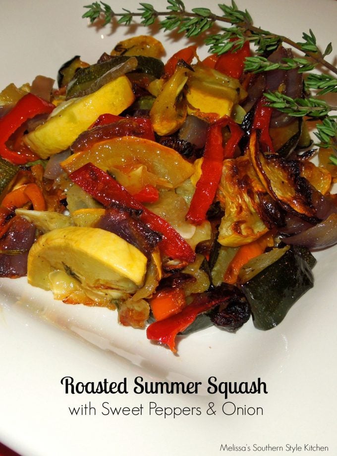 Roasted Summer Squash With Sweet Peppers And Onion 