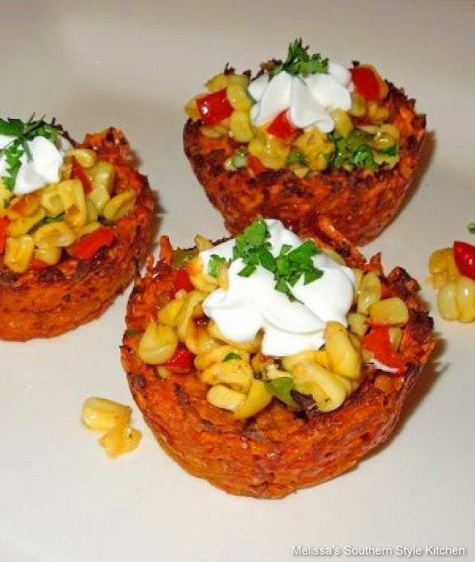 recipe for Creole Sweet Potato Nests with corn relish 
