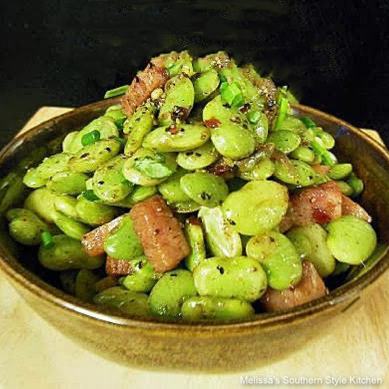 Brown Butter Baby Lima Beans and Ham