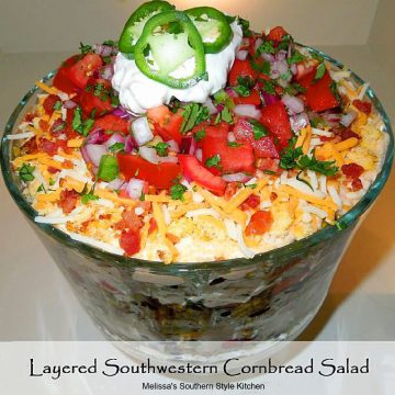 Layered Southwestern Cornbread Salad recipe