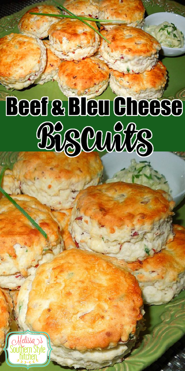Take the house bread of the South up a notch with this recipe for Beef and Bleu Cheese Biscuits #biscuits #southernbiscuits #buttermilkbiscuits #beef #bleucheese #gorgonzolacheese #breakfast #breadrecipes #brunch #teaparty #southernrecipes #southernfood #melissassouthernstylekitchen #holidaybrunch #holidays via @melissasssk