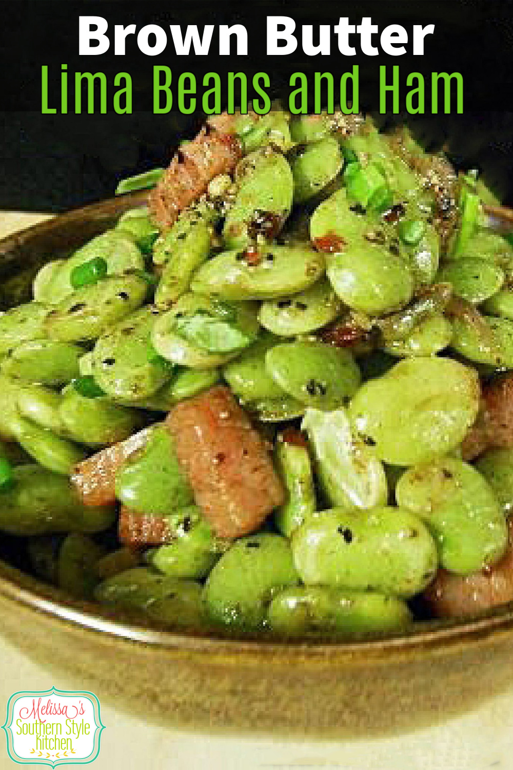 These Brown Butter Lima Beans with Ham are an upgrade on a country classic #limabeans #limabeansandham #leftoverhamrecipes #beans #limabeansrecipes #southernrecipes #easyrecipes #sidedishrecipes via @melissasssk