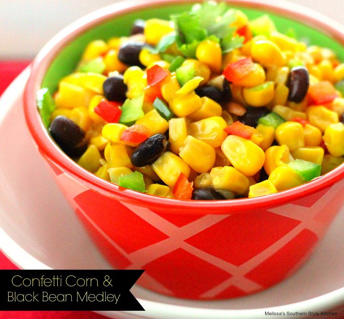Confetti Corn And Black Bean Medley in a bowl