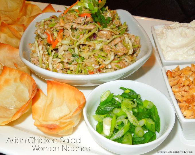 Asian Chicken Salad Wonton Nachos
