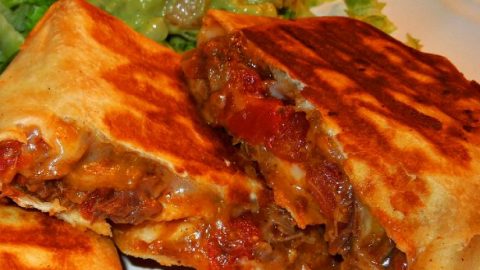Grilled Shredded Beef Chimichangas 