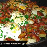 Skillet Potato Hash With Baked Eggs