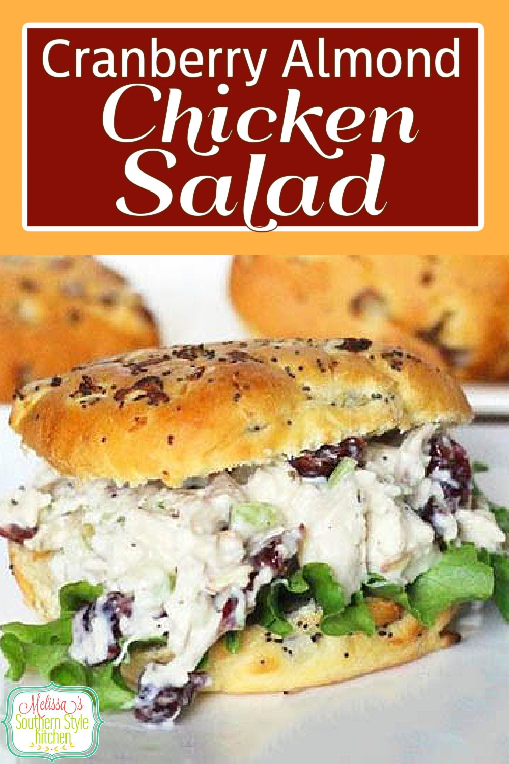 Stuff croissants, lettuce or rolls with a heaping helping of this Cranberry Almond Chicken Salad #chickensalad #chickenbreastrecipes #chicken #cranberrychickensalad #easyrecipes #dinner #dinnerideas #southernrecipes #southernfood #food via @melissasssk