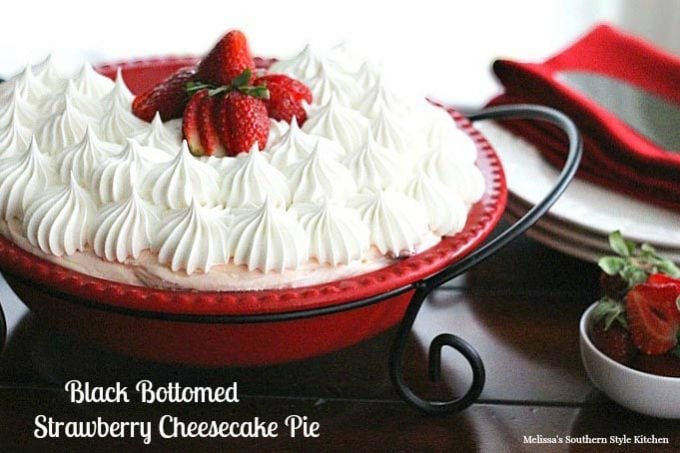 Black Bottomed Strawberry Cheesecake Pie