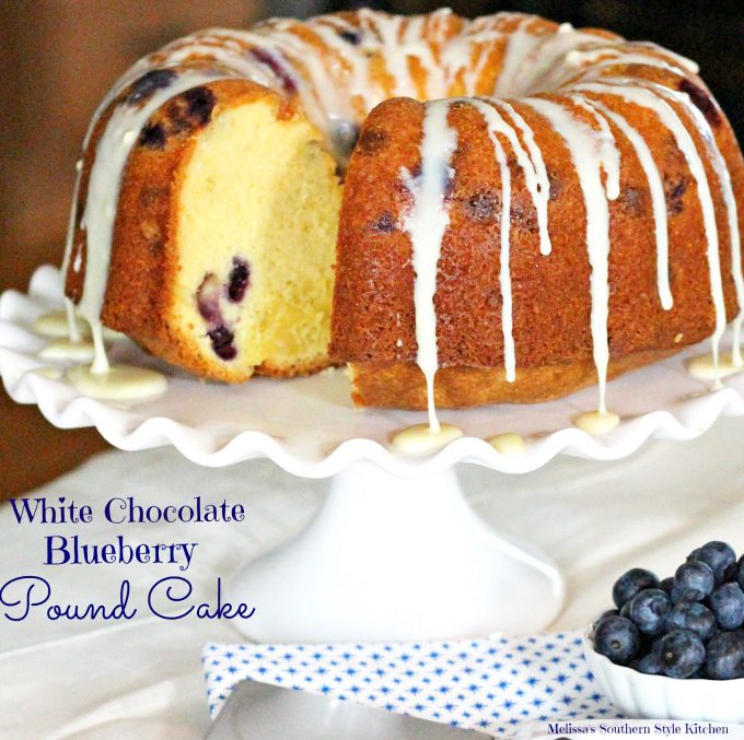 White Chocolate Blueberry Pound Cake