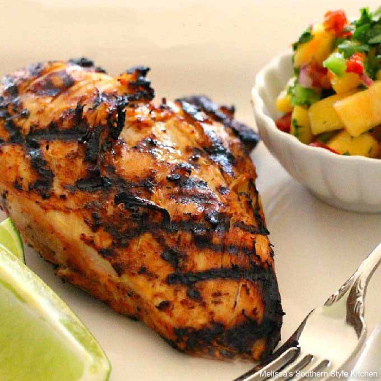 Grilled Chili Lime Chicken and Peach Salsa