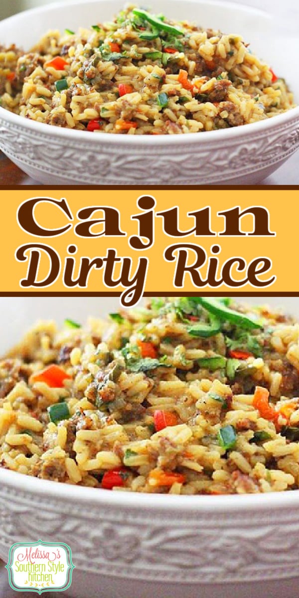 Cajun Dirty Rice is packed with flavor making it complementary to a myriad of entrees #dirtyrice #cajun #rice #sidedishrecipes #ricerecipes #sausage #ricepilaf #southernfood #dinnerides #dinner #easyrecipes #NOLA #southernrecipes via @melissasssk