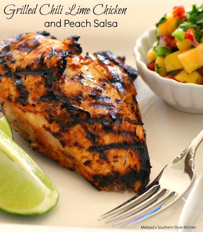 Grilled Chili-Lime Chicken And Peach Salsa