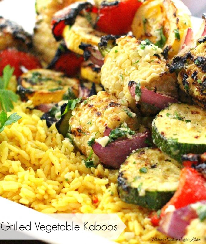 Grilled Vegetable Kabobs With Garlic Herb Butter