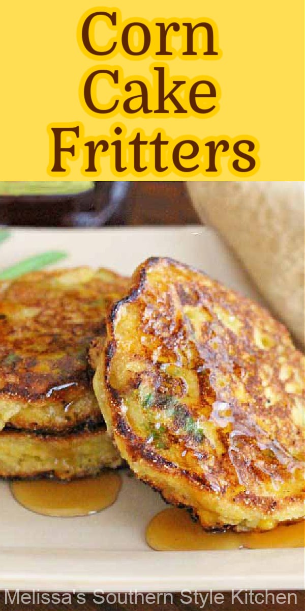 Drizzle these corn fritters with pure maple syrup for a rocking side dish at any meal #cornfritters #corncakes #cornrecipes #sidedishrecipes #cornrecipes #southernfood #southernrecipes #vegetarian