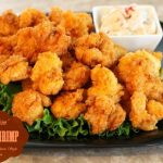Fried Shrimp on a plate with remoulade sauce
