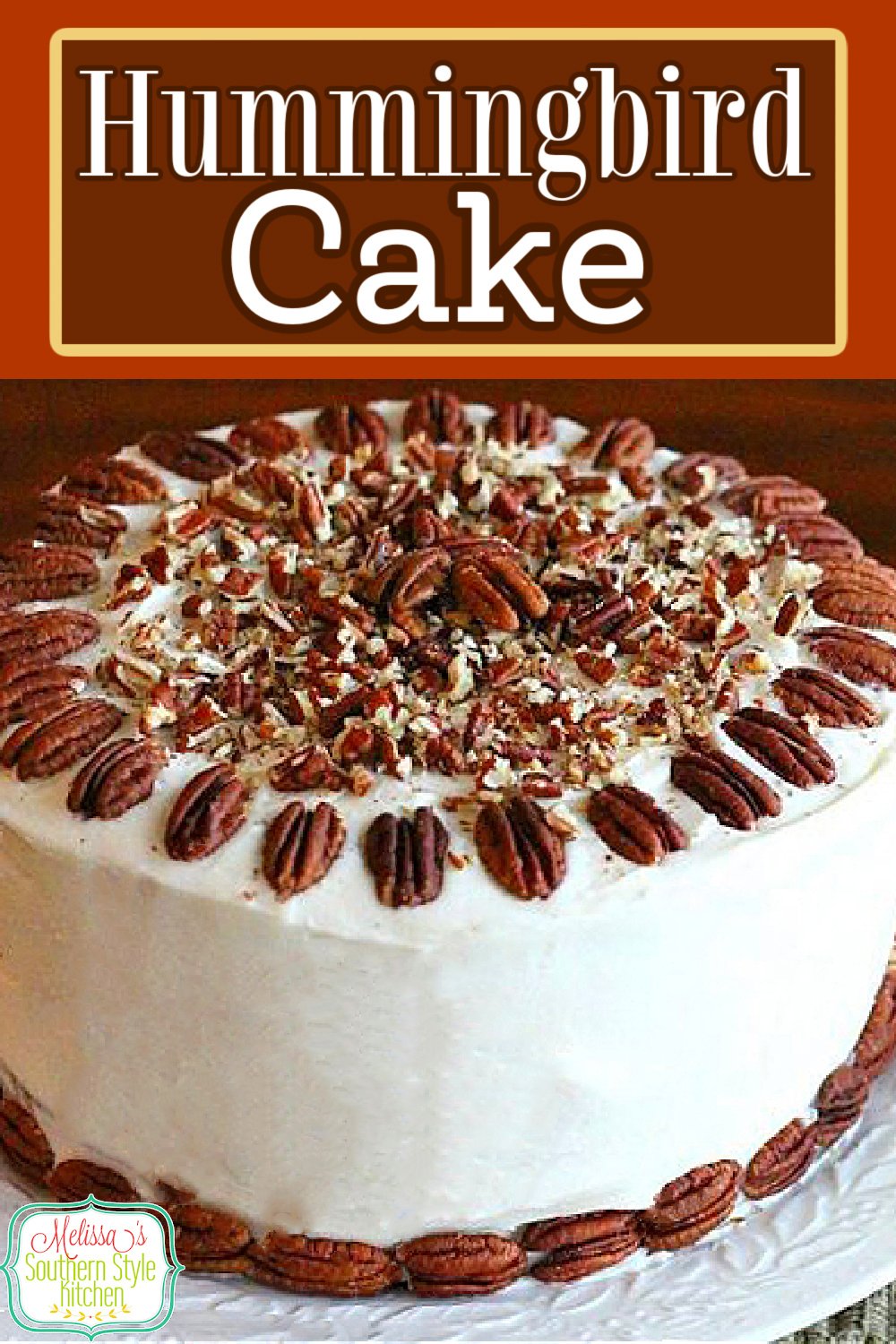 This Southern classic Hummingbird Cake never disappoints #hummingbirdcake #cakesrecipes #southerncakes #desserts #dessertfoodrecipes #pineapple #pecans #layercake #cake #holidayrecipes #holidays #southernfood #southernrecipes via @melissasssk