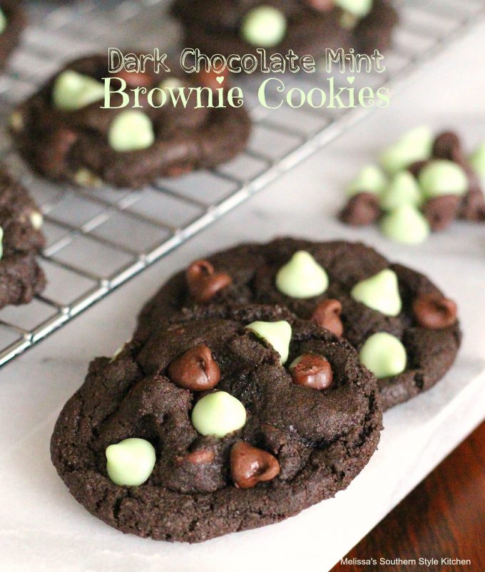 Dark Chocolate-Mint Brownie Cookies