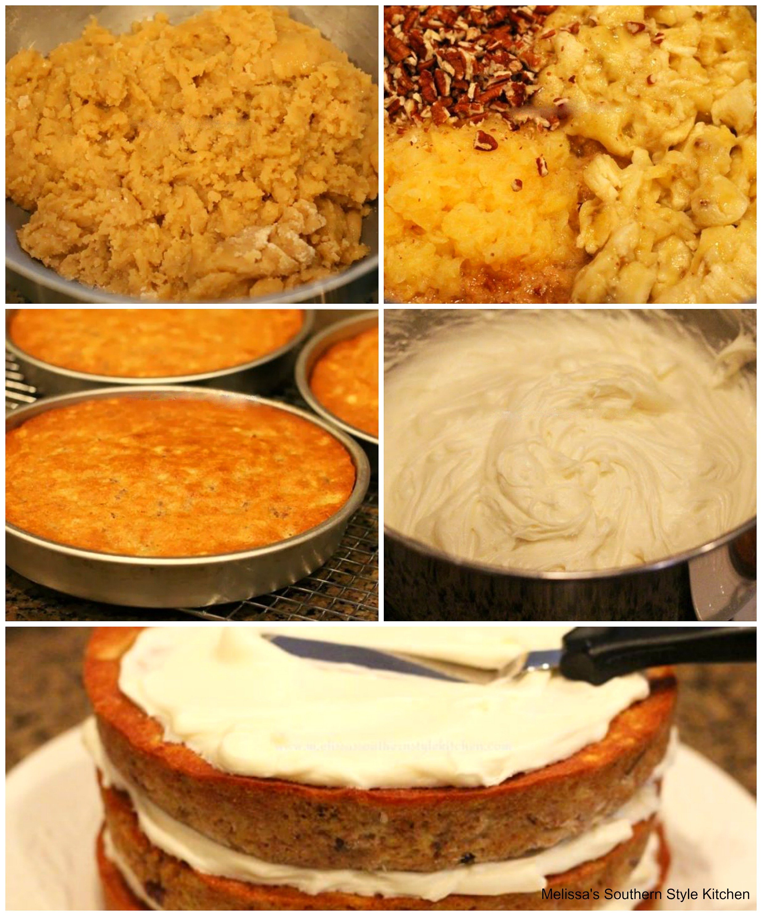 step-by-step images of how to prepare hummingbird cake