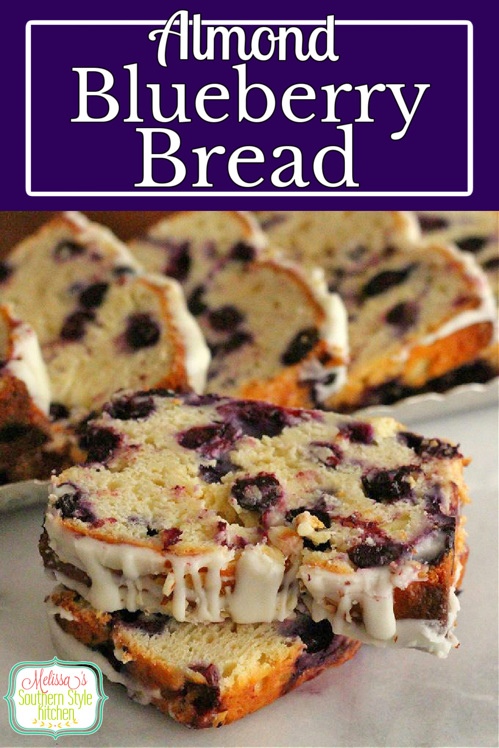 No yeast is required to make this irresistible Almond Blueberry Yogurt Bread #blueberrybread #greekyogurt #bread #sweetbreadrecipes #brunch #blueberries #breakfast #desserts #dessertfoodrecipes #holidaybrunch #southernfood #southernrecipes
