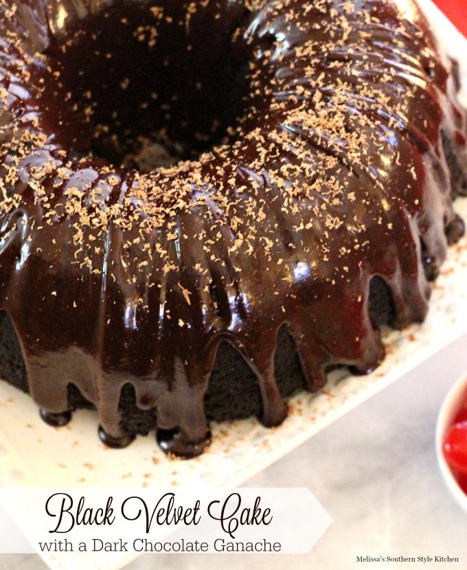 Black Velvet Cake With A Dark Chocolate Ganache