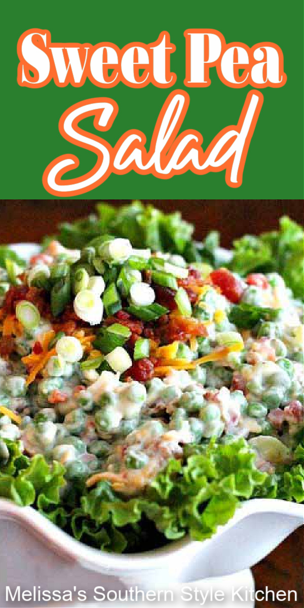 This scrumptious Sweet Pea Salad is a rock star side dish that's delicious to the last spoonful! #peasalad #peas #pearecipes #salads #easysaladrecipes #bacon #salads #dinner #dinnerideas #salad #southernfood #southernrecipes via @melissasssk