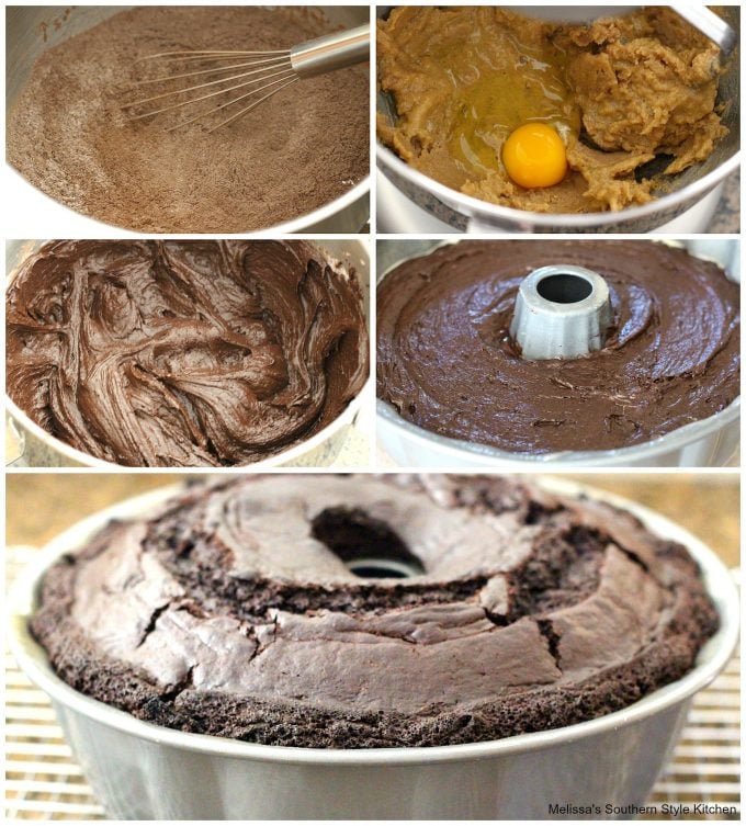 ingredients for making dark chocolate cake