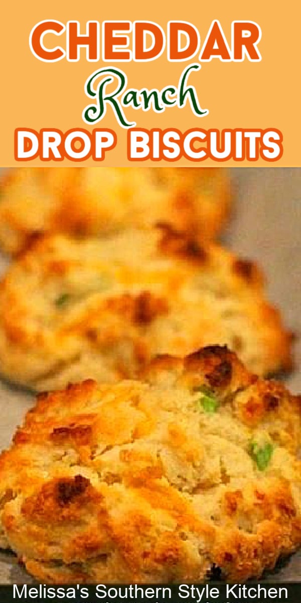 These cheddar-ranch infused drop biscuits require no rolling and cutting making them ideal for any meal #cheddarbiscuits #cheese #southernbiscuits #biscuitrecipes #dropbiscuits #cheddarranchdropbiscuits #brunch #breakfast #southernfood #southernrecipes #holidaybrunch
