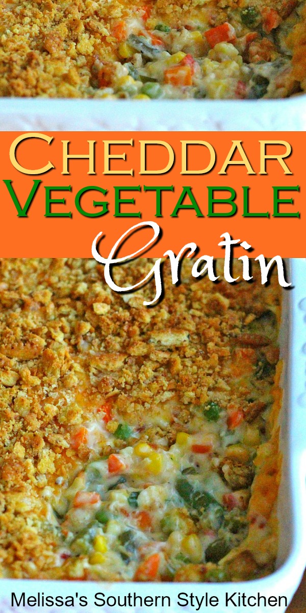 Cheddar Vegetable Gratin Recipe via @melissasssk