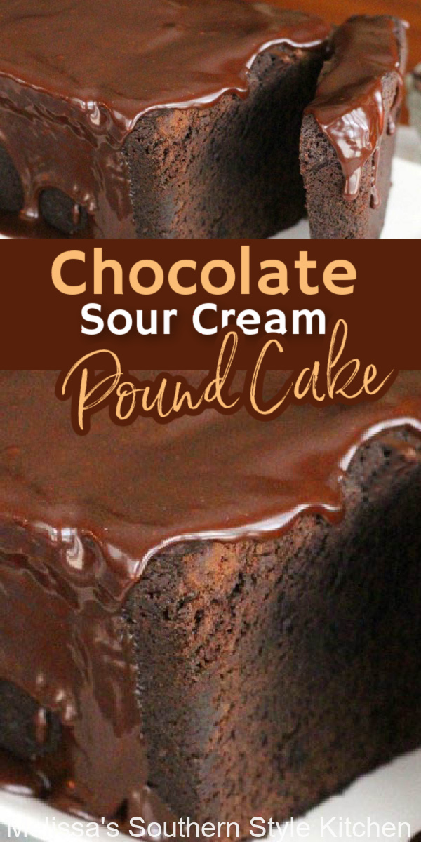 Chocolate fans will flip for this rich and decadent Chocolate Sour Cream Pound Cake #chocolatepoundcake #chocolatecake #chocolste #cakes #cakerecipes #southernpoundcakerecipes #desserts #holidaybaking #chocolterecipes #dessertfoodrecipes #christmascakes #thanksgiving #birthdaycake #southernfood #southernrecipes #poundcakes via @melissasssk