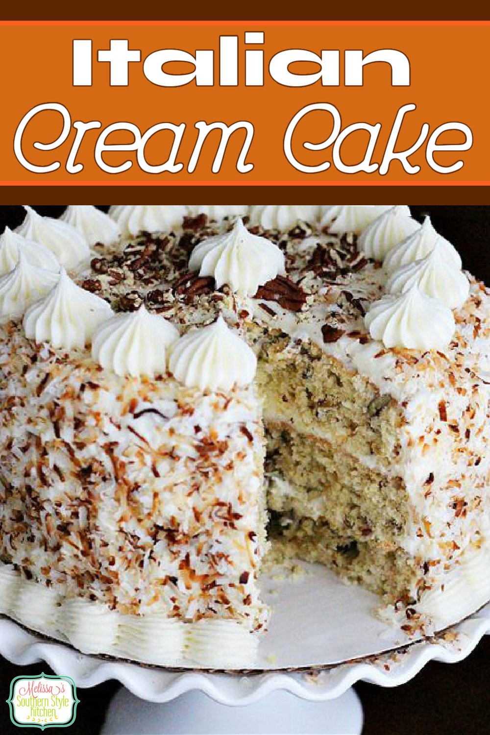 Turn any occasion into something special with this amazing Italian Cream Cake #italiancreamcake #cake #layercake #desserts #dessertfoodrecipes #sweets #southernfood #southernrecipes #easter #christmas #thanskgiving #holidayrecipes