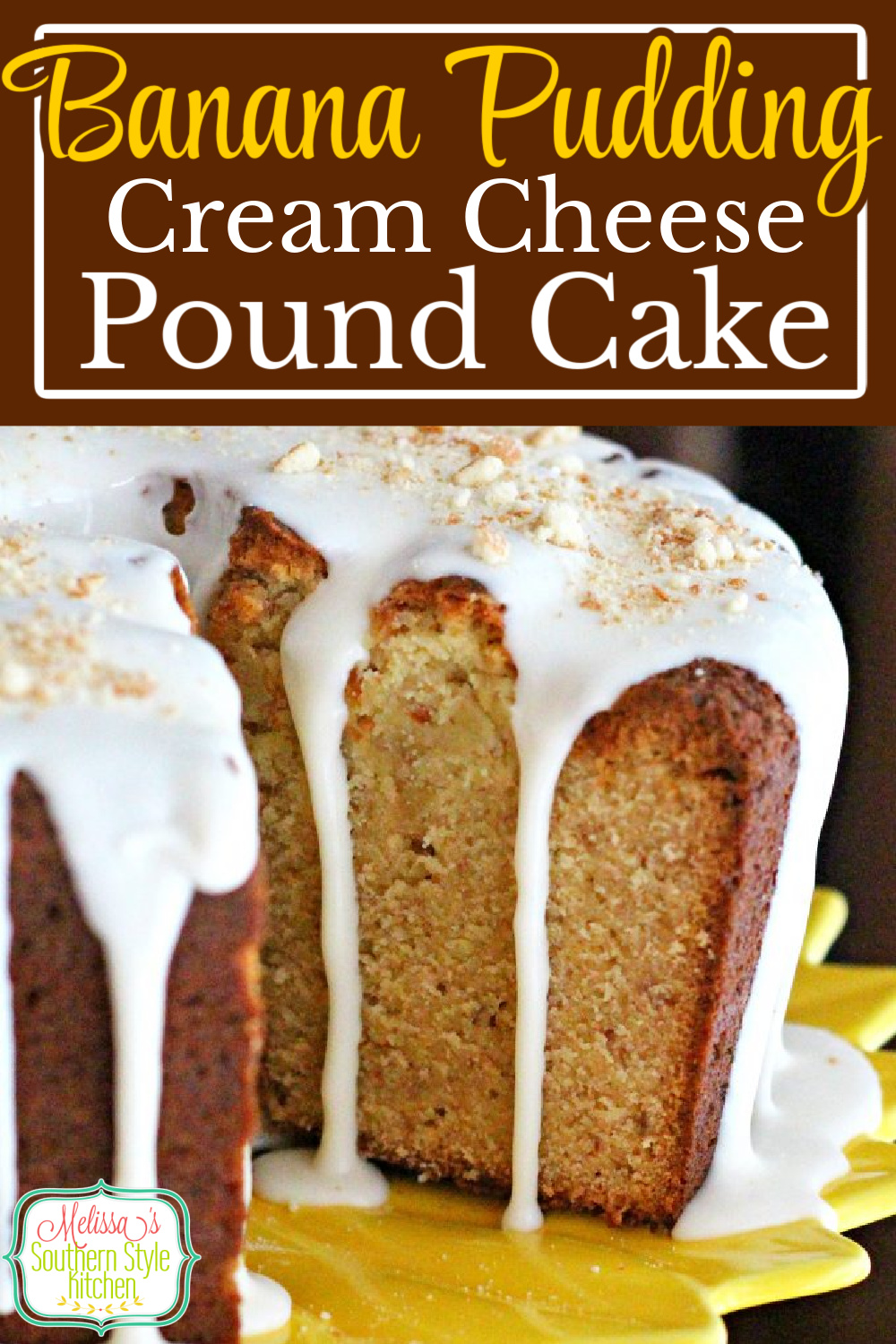 Pound cake and banana pudding collide in this decadent Banana Pudding Cream Cheese Pound Cake #southernpoundcake #bananacake #bananapudding #southerncakes #cakes #poundcakerecipes #bestbananacake #bananapuddingpoundcake #creamcheesepoundcake via @melissasssk
