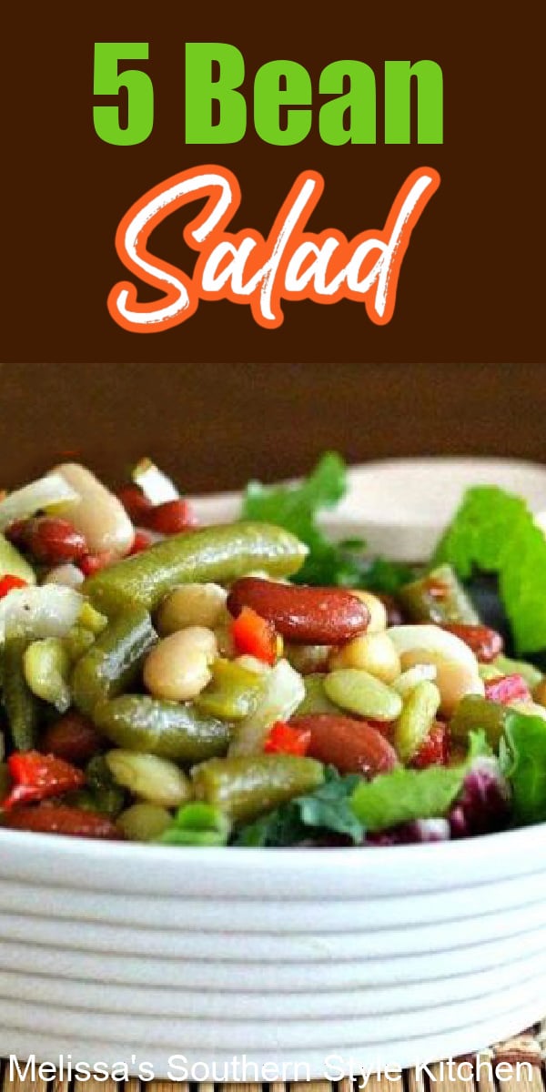 This classic refrigerator salad is packed with flavor #beans #beansalad #sidedishrecipes #beans #vegetarianrecipes #healthysalads #saladrecipes #5beansalad