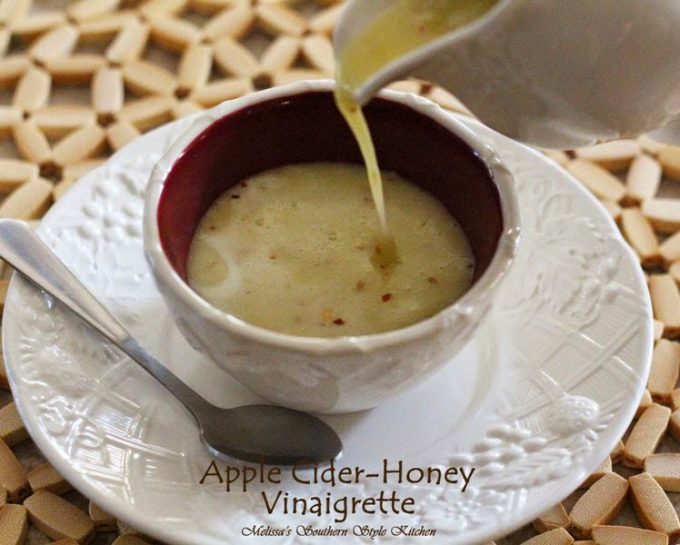 Homemade Apple Cider-Honey Vinaigrette in a bowl